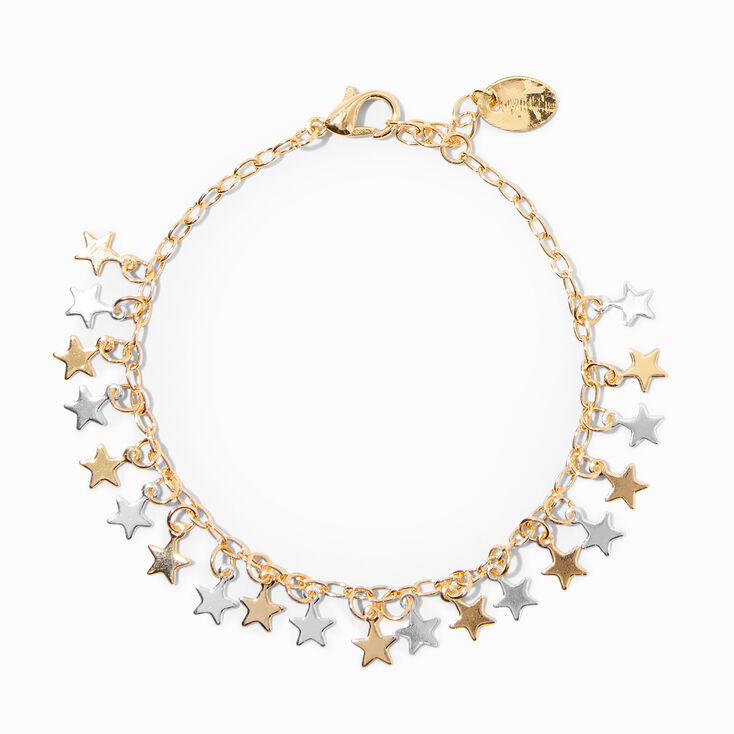 Mixed Metal Star Charm Bracelet,