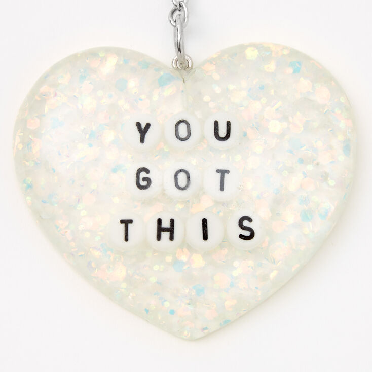 You Got This Glitter Heart Keychain,