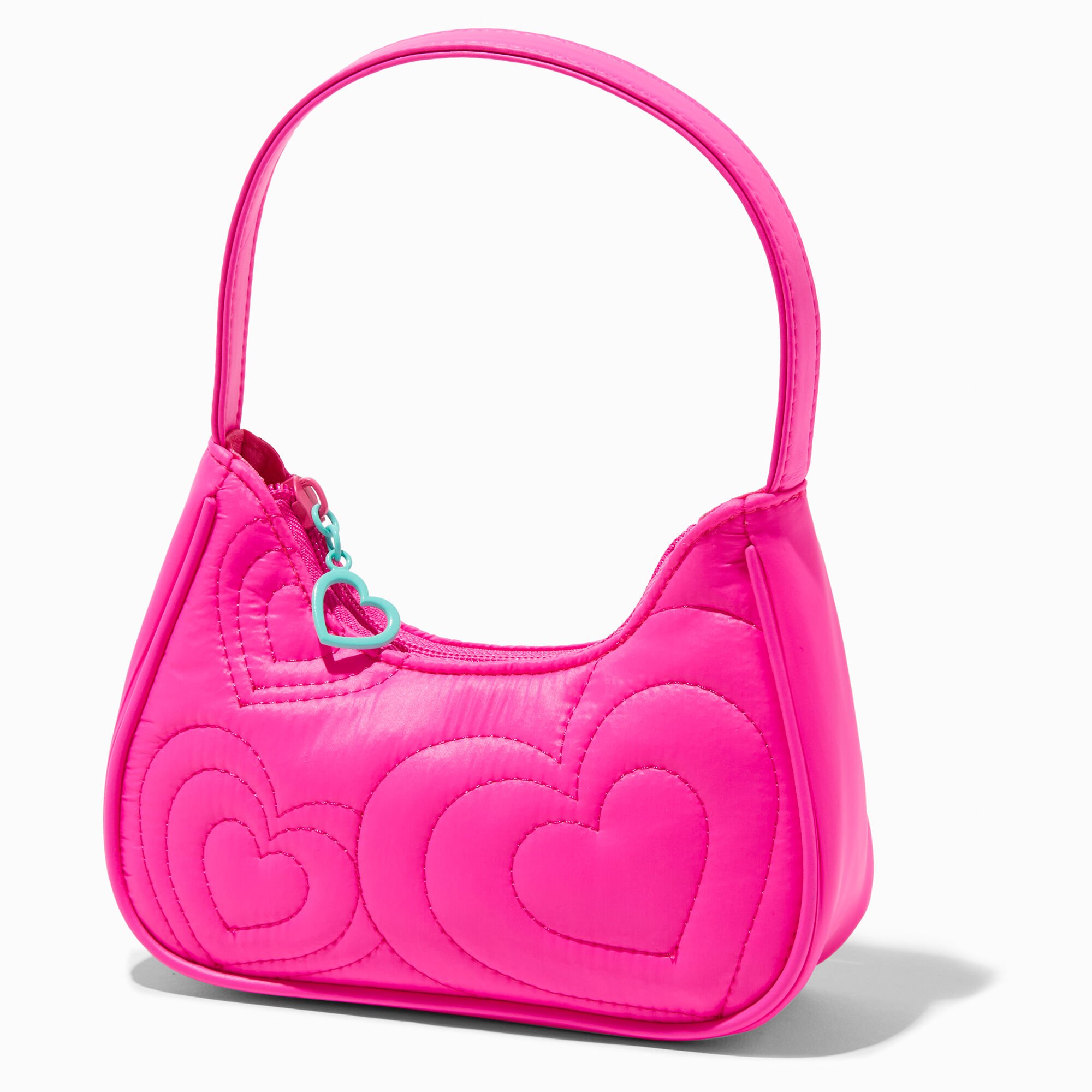 View Claires Club Quilted Hearts Shoulder Bag Pink information