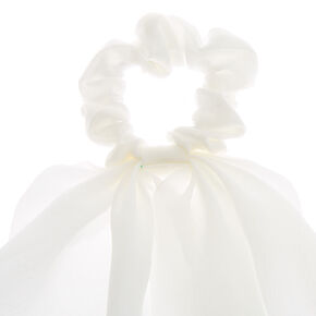 Chouchou foulard blanc de petite taille,