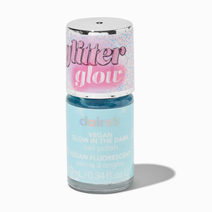 Glitter Glow Vegan Glow in The Dark Nail Polish - Blue,