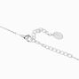 Silver Cursive Lowercase Initial Pendant Necklace - C,