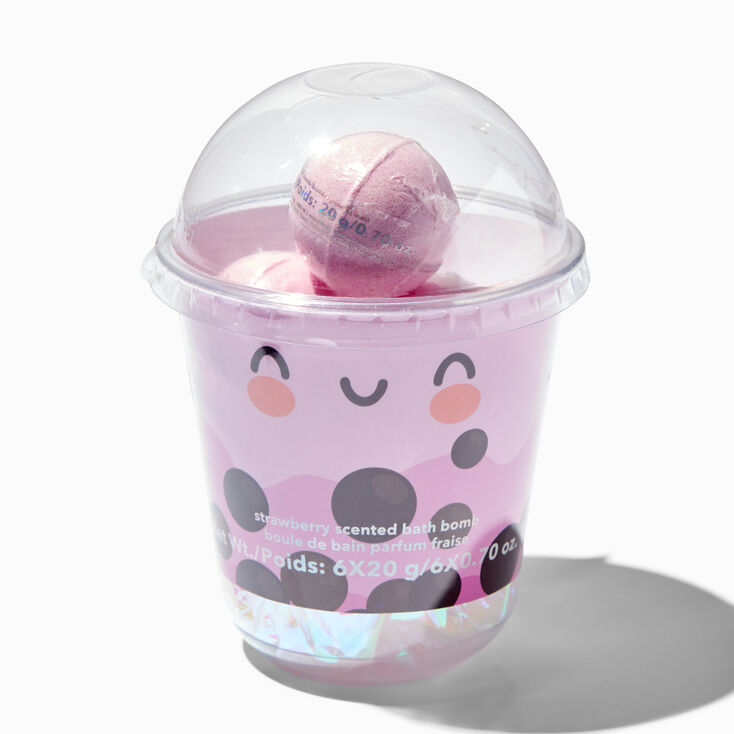 Pink Boba Tea Bath Bomb Set - 6 Pack,