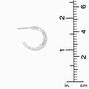 Silver-tone 15mm Crystal Hoop Earring Stackables Set - 6 Pack,