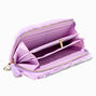 Lavender Furry Pearl Initial Wristlet Wallet - K,