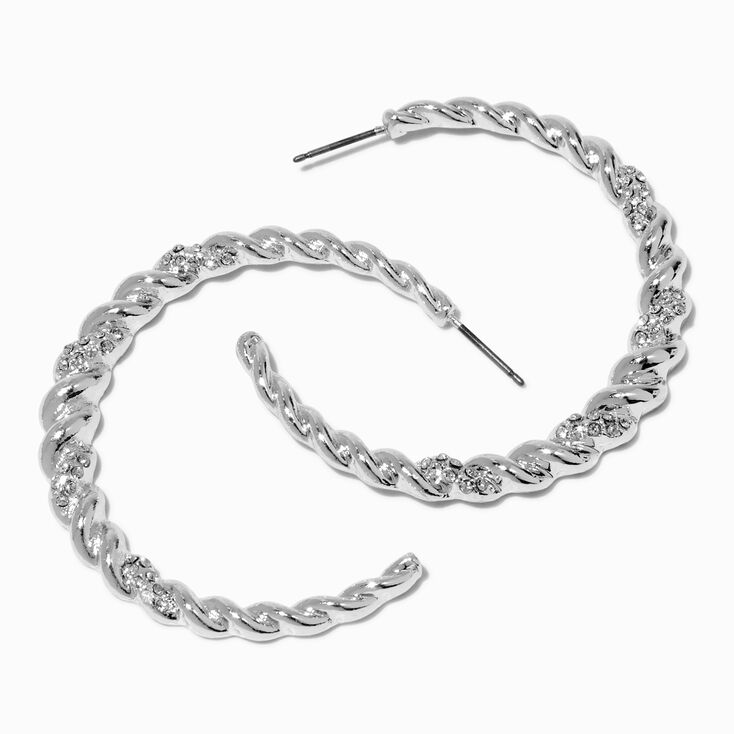 Silver-tone Bubble Hoop Earrings,