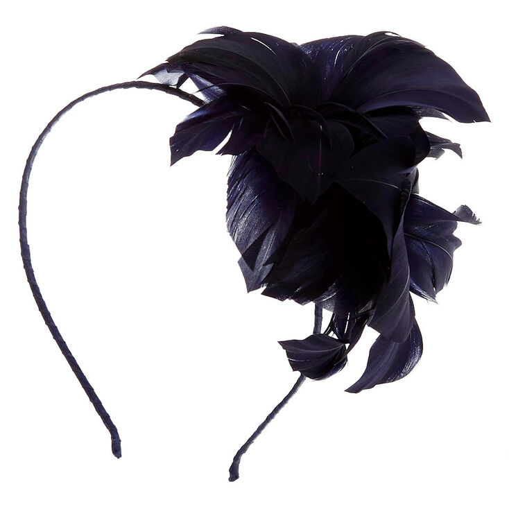 Claire's Bibi mariage avec fleur en plumes - Bleu marine