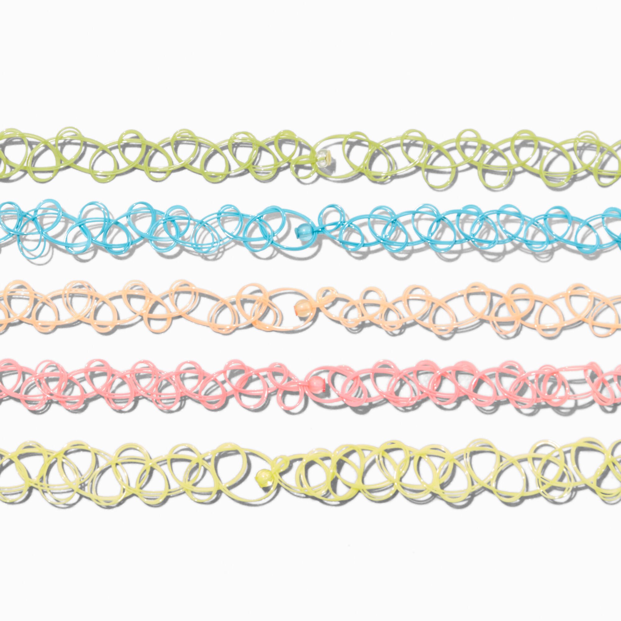 Rainbow Tattoo Chokers - 5 Pack,