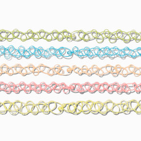 Rainbow Tattoo Chokers - 5 Pack,