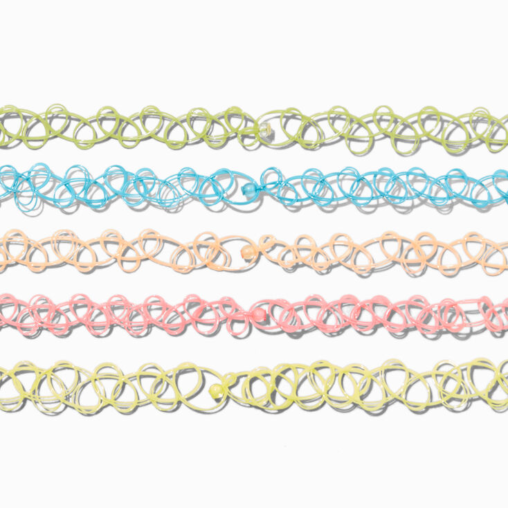 Rainbow Tattoo Chokers - 5 Pack,
