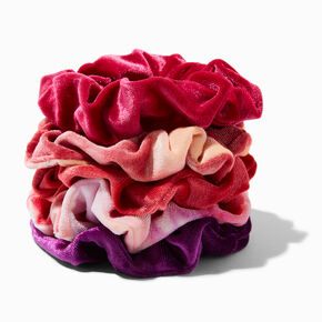 Tie Dye &amp; Solid Velvet Hair Scrunchies - 5 Pack,