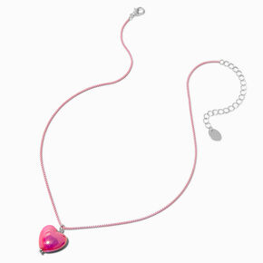 Pink Heart Pendant Necklace,