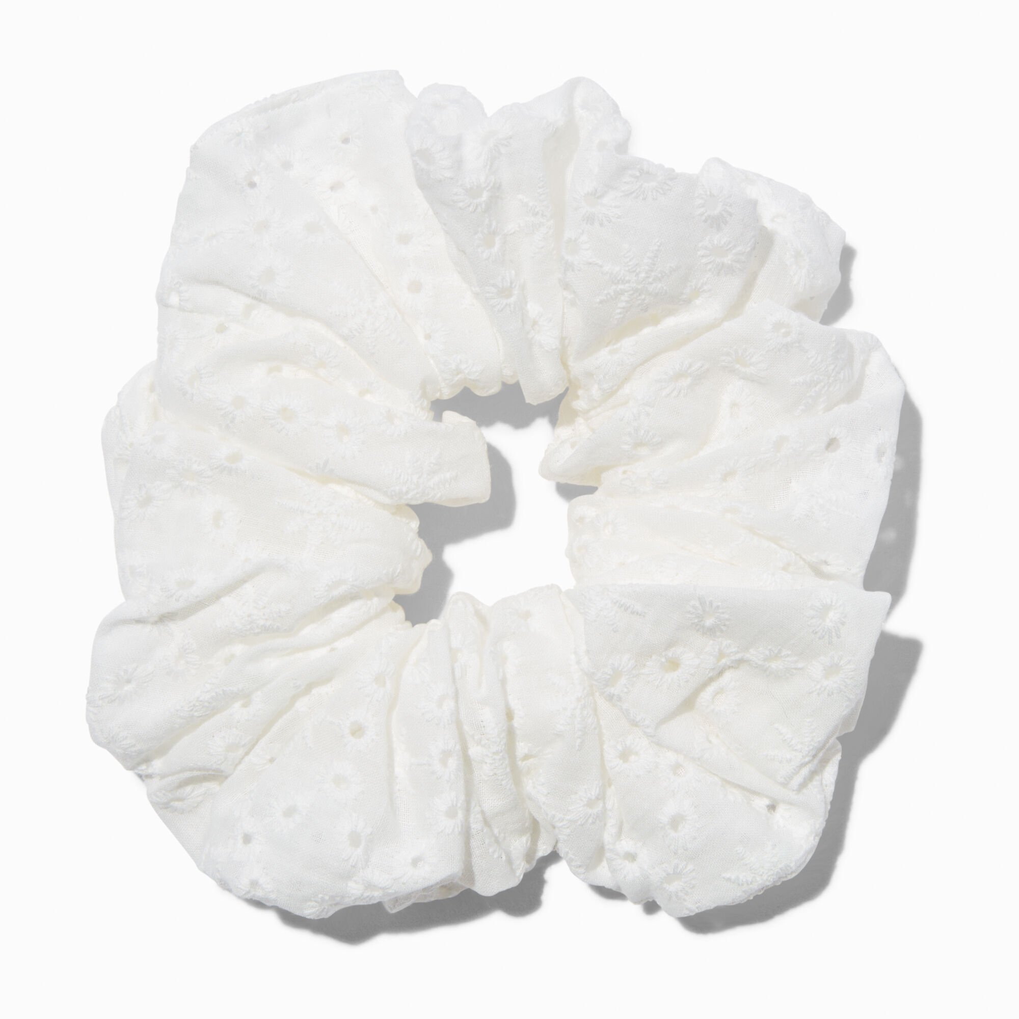 Gros chouchou blanc à œillets,