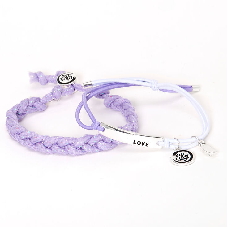 Sky Brown&trade; Adjustable Braided bracelets &ndash; Purple, 2 pack,
