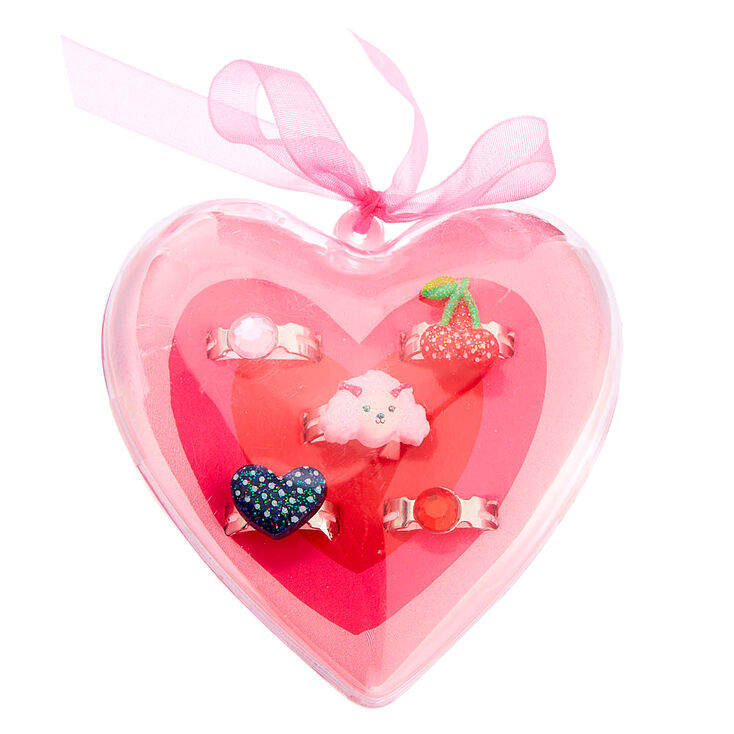 Bagues c&oelig;ur Club&nbsp;Claire&#39;s - Lot de 5,