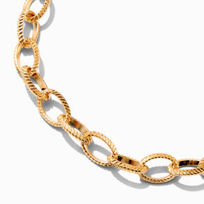 Gold-tone Textured Chain Necklace,