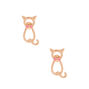 Gold Dapper Cat Stud Earrings,