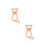 Gold-tone Dapper Cat Stud Earrings,