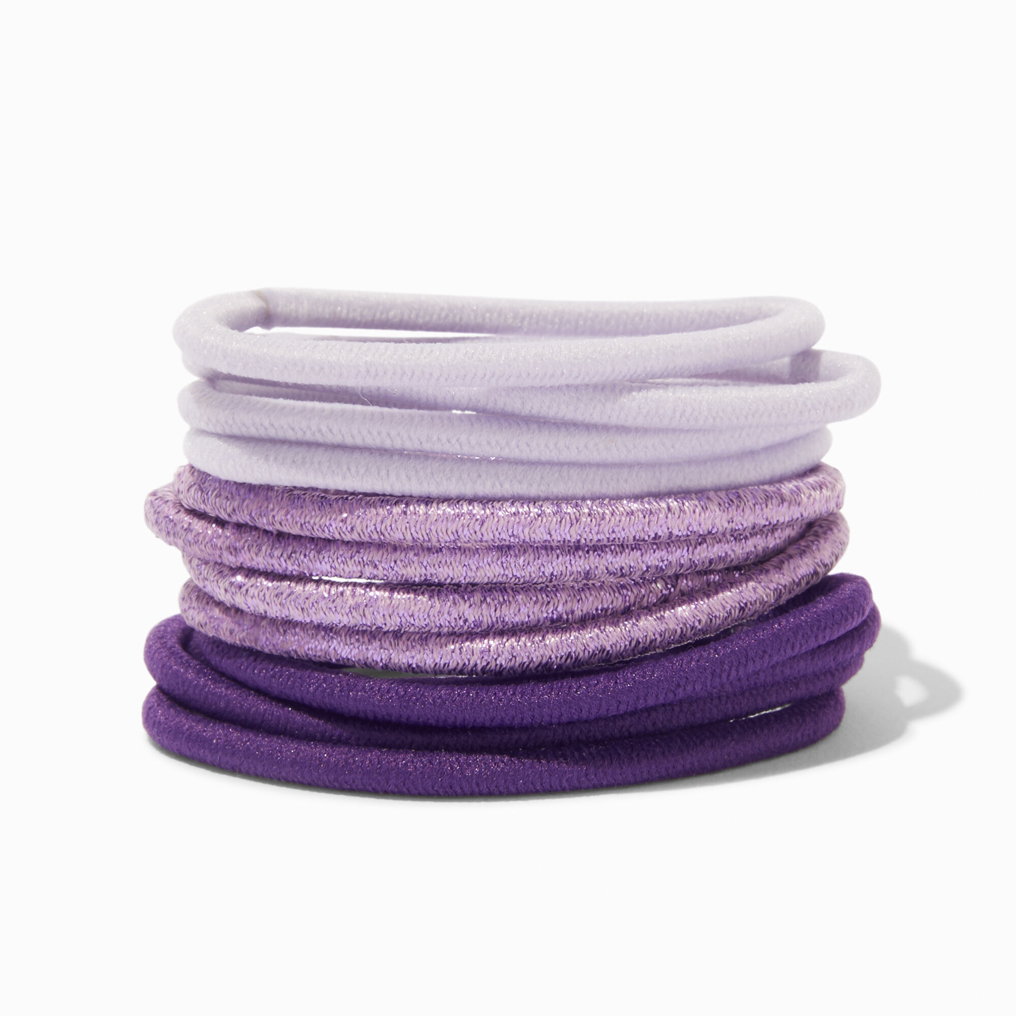 View Claires Mixed Purples Luxe Hair Ties 12 Pack information