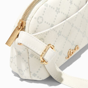 Claire&#39;s Club Status Icon Mini White Crossbody Bag,