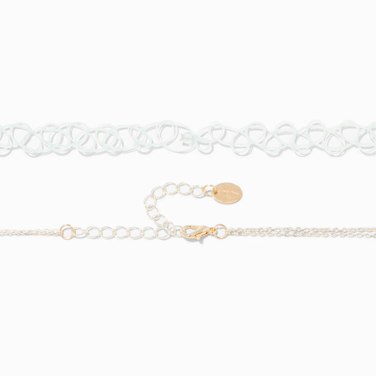 Claire&#39;s Club Teal Mushroom Bead Choker Necklaces - 3 Pack,
