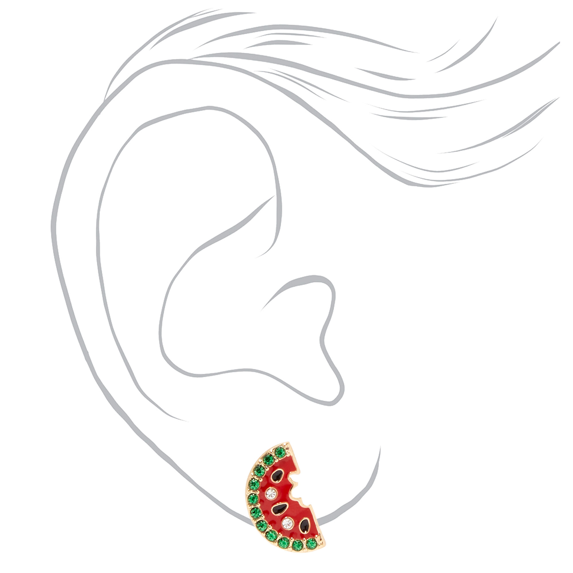 Embellished Watermelon Stud Earrings Claire s US