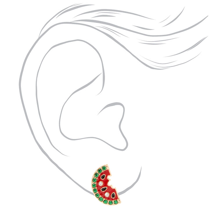 Embellished Watermelon Stud Earrings,