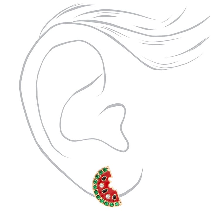Embellished Watermelon Stud Earrings,