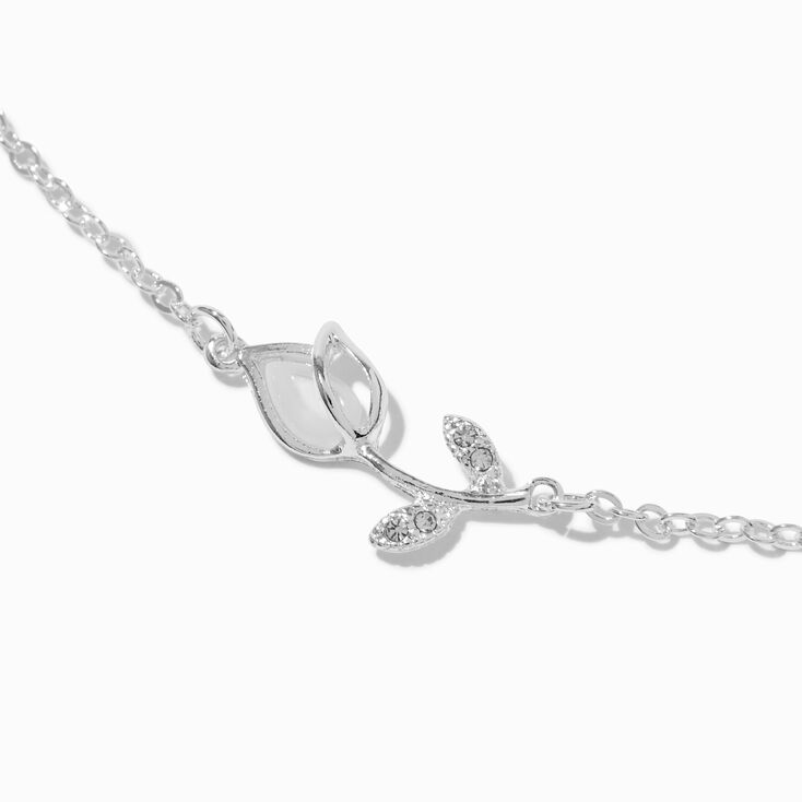 Silver-tone Tulip Pendant Necklace,