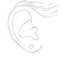 Sterling Silver Cubic Zirconia Stud Heart Earrings,