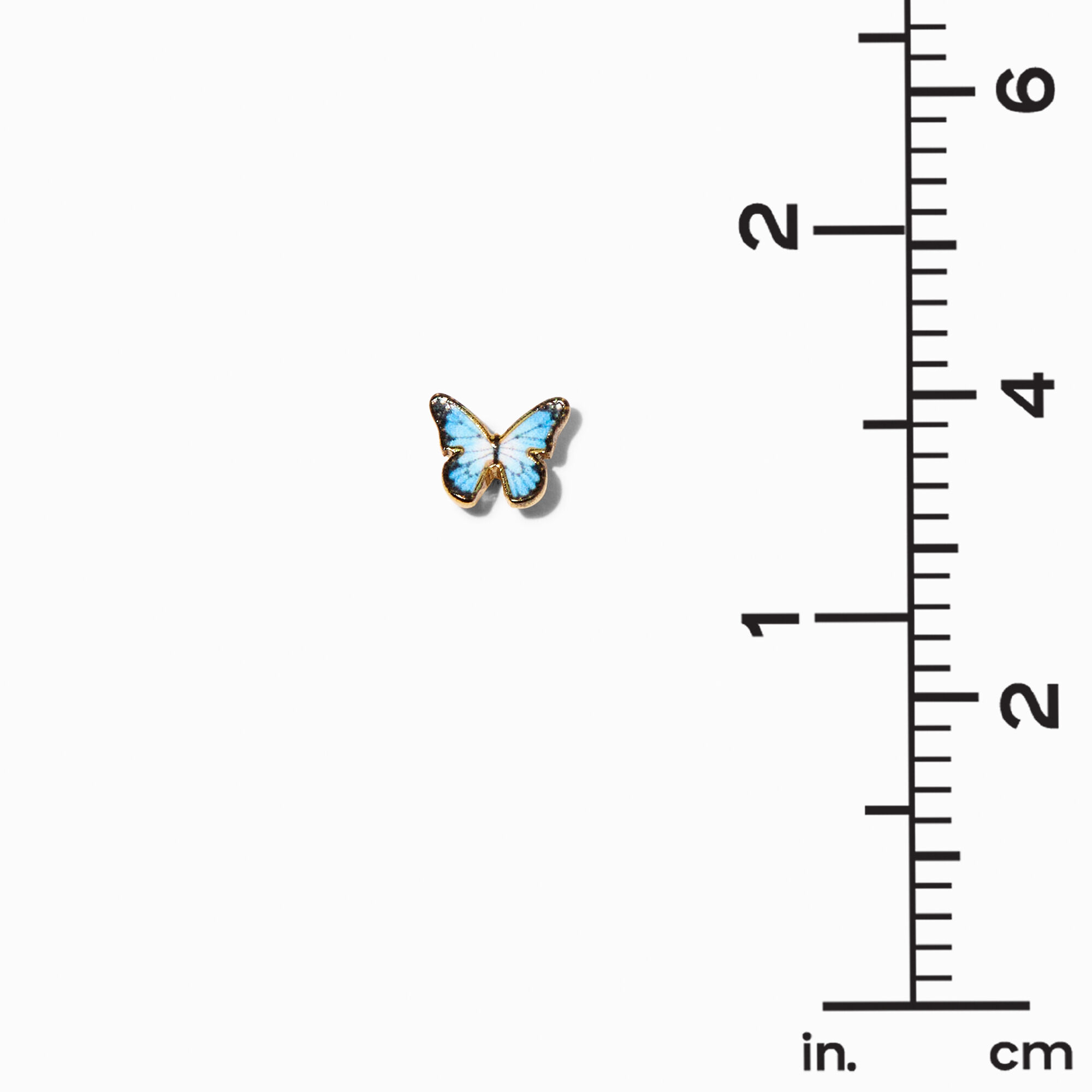 18kt Gold Plated Blue Monarch Butterfly Stud Earrings,