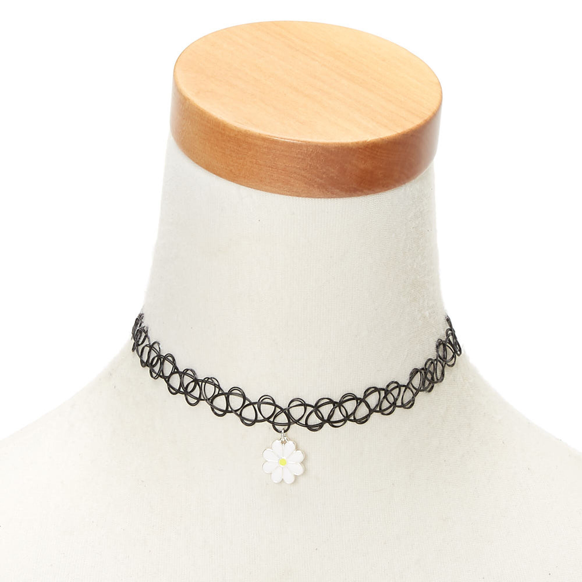 View Claires Daisy Tattoo Choker Necklace Black information