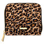Quilted Leopard Mini Zip Wallet - Brown,