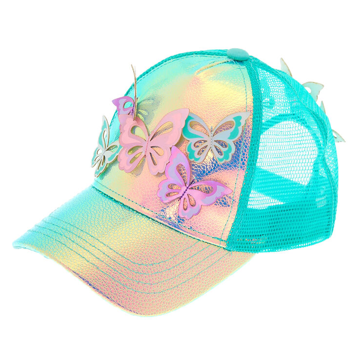 Holographic Butterfly Baseball Cap - Mint,