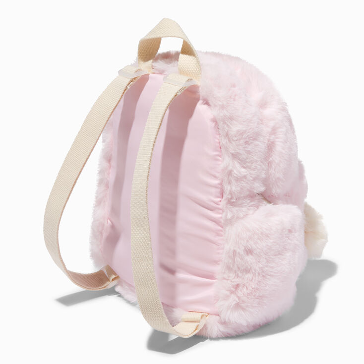 Furry Pink Chain Mini Backpack,