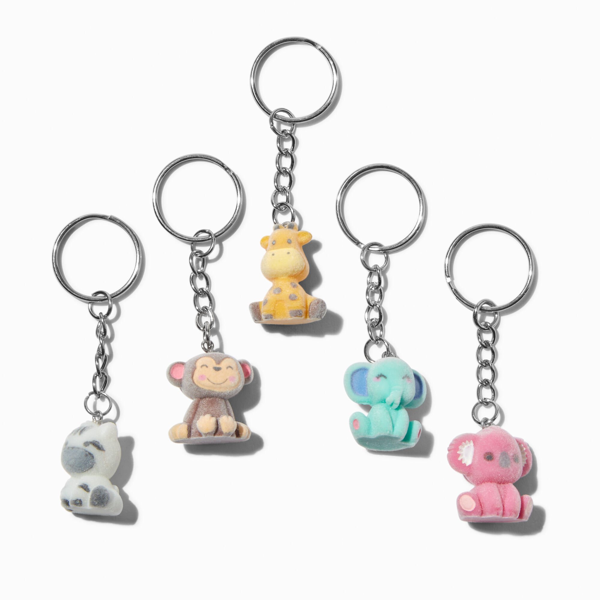 View Claires Safari Best Friends Keyrings 5 Pack Silver information