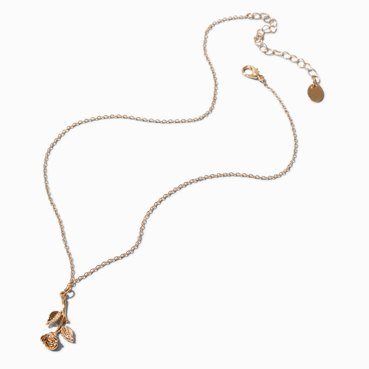 Gold-tone Rose Pendant Necklace | Claire's US