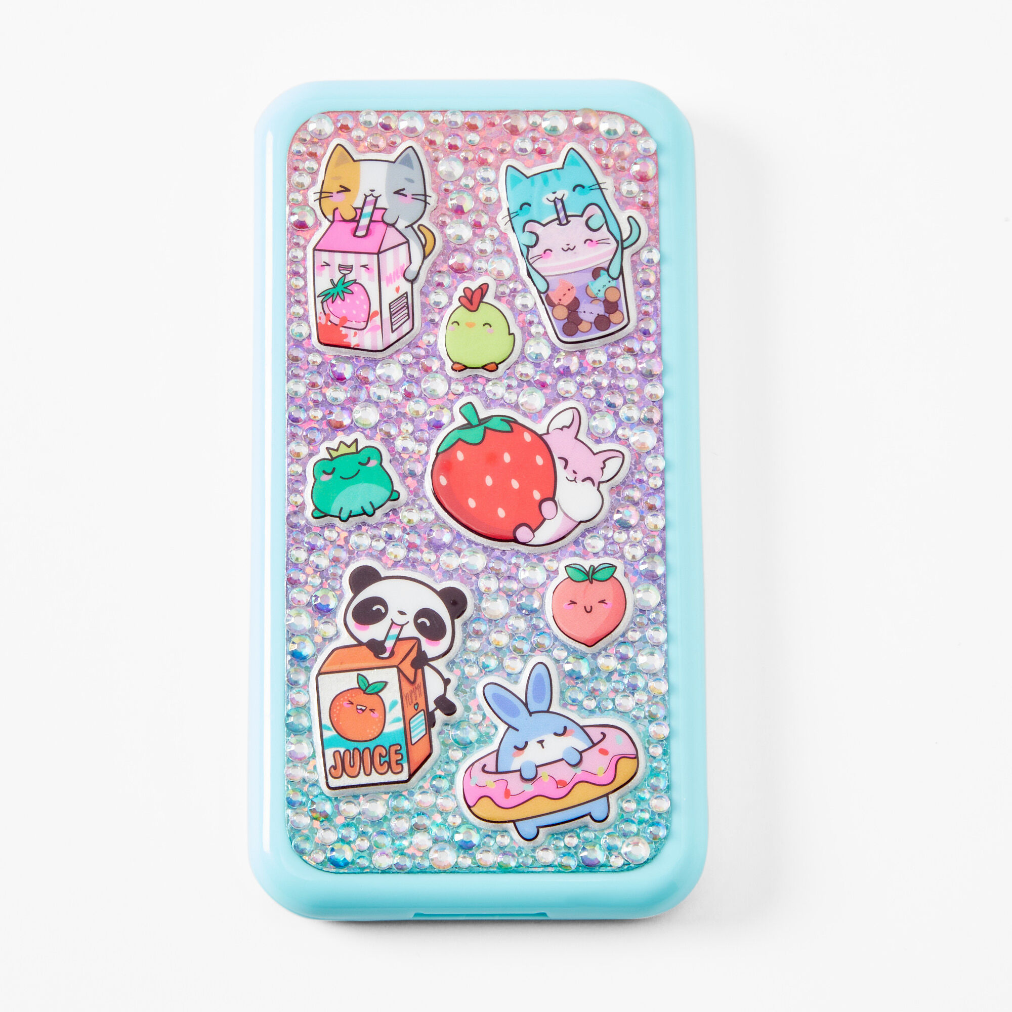 Rainbow Animals Cell Phone Bling Makeup Set - Blue,