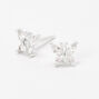 Clous d&rsquo;oreilles papillon en argent et zircon cubique,
