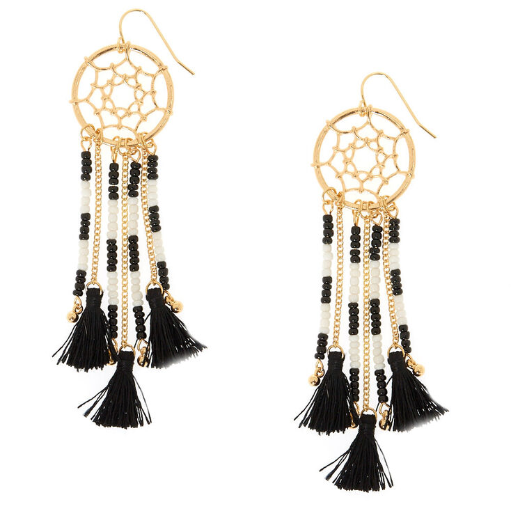 Dream Catcher Tassel Drop Earrings,
