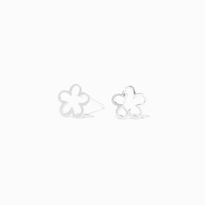 Silver-tone Daisy Outline Stud Earrings,