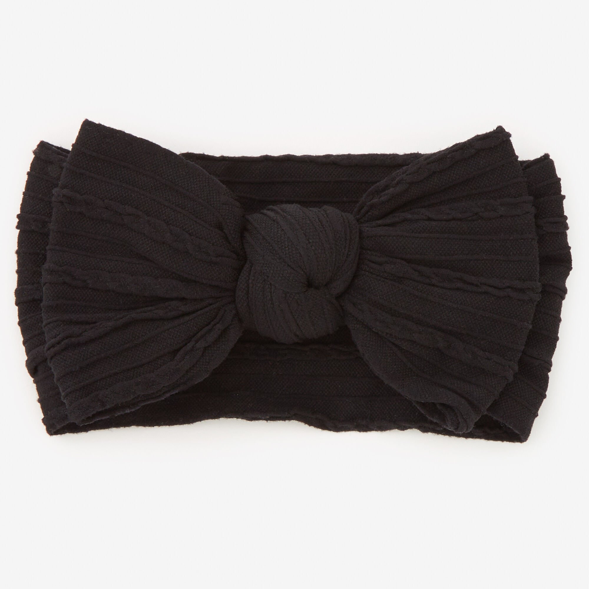 Bandeau à nœud côtelé en nylon Claire's Club - Noir,