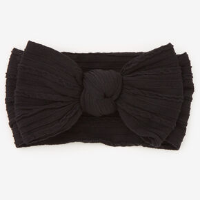 Claire&#39;s Club Nylon Ribbed Bow Headwrap - Black,