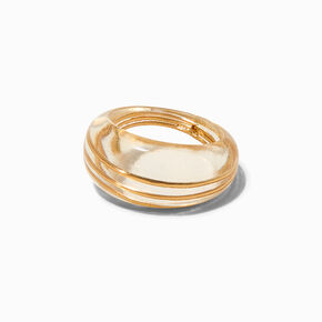 Gold-tone Wire Wrap Clear Acrylic Ring,