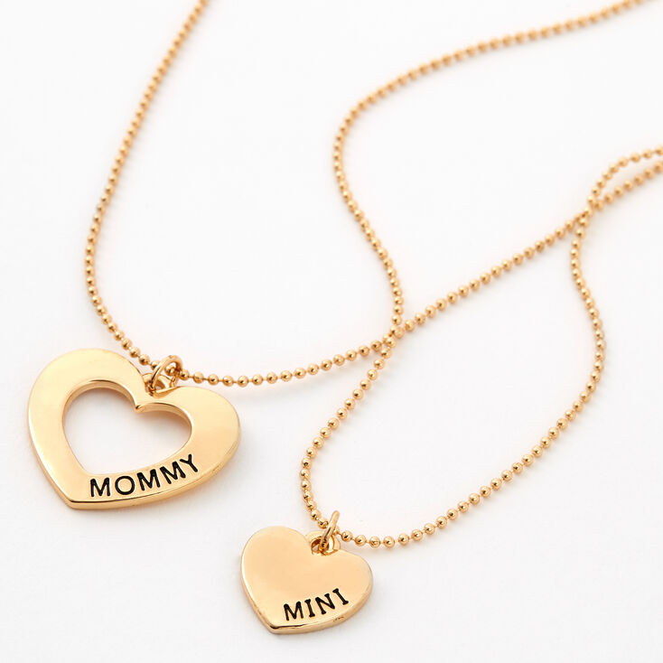 Gold Mommy &amp; Mini Pendant Necklaces - 2 Pack,