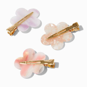Marble Flower No Crease Hair Styling Clips - 3 Pack,