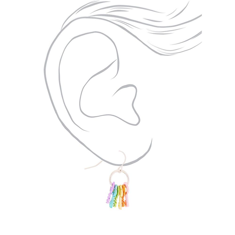 Rainbow Keys Drop Earrings