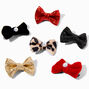 Claire&#39;s Club Holiday Gem Hair Bow Clips - 6 Pack,