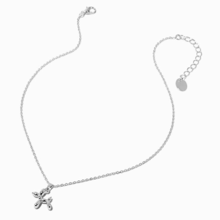Silver-tone Mini Balloon Animal Pendant Necklace,