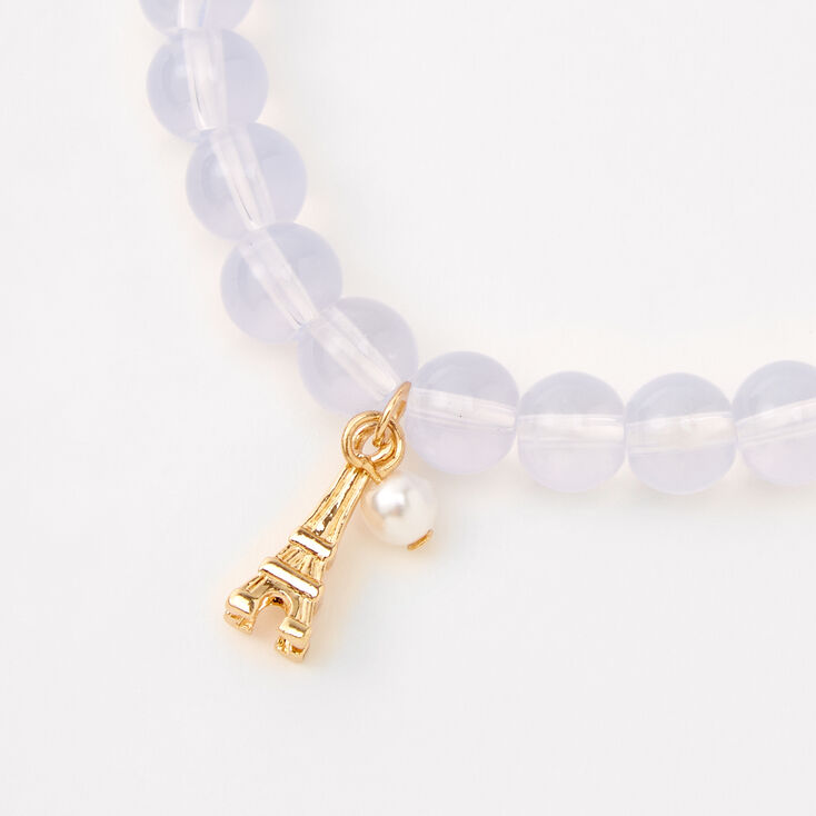 Paris Lavender Beaded Stretch Bracelet,
